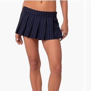 Edikted Navy Pinstripe Skirt